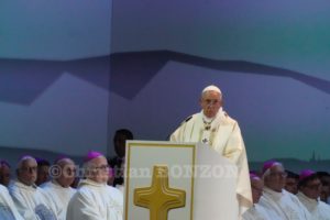 Le Pape en visite a Palexpo a Geneve.