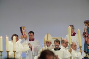 Le Pape en visite a Palexpo a Geneve.