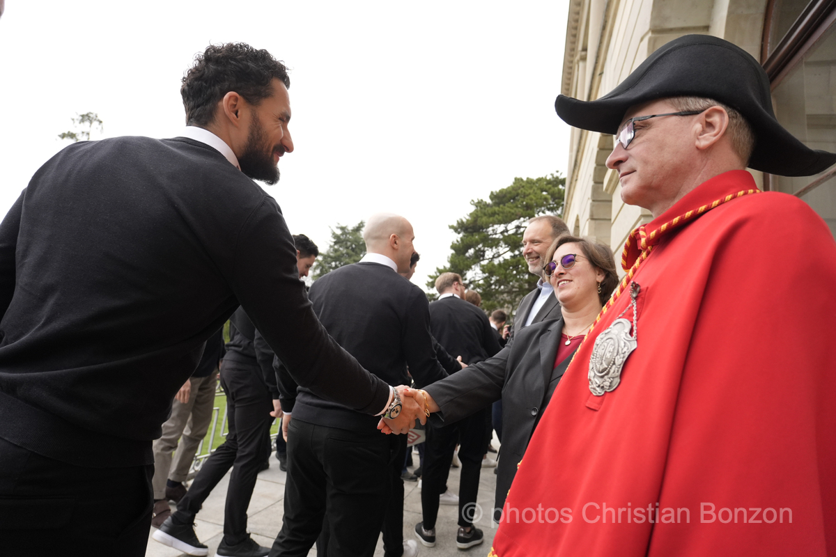 Ceremonie en l honneur du Geneve-Servette Hockey Club et de M. Roman Mityukov le i 28 fvrier 2024