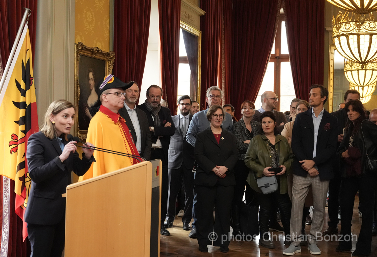 Ceremonie en l honneur du Geneve-Servette Hockey Club et de M. Roman Mityukov le i 28 fvrier 2024