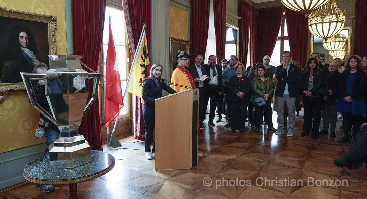 Ceremonie en l honneur du Geneve-Servette Hockey Club et de M. Roman Mityukov le i 28 février 2024