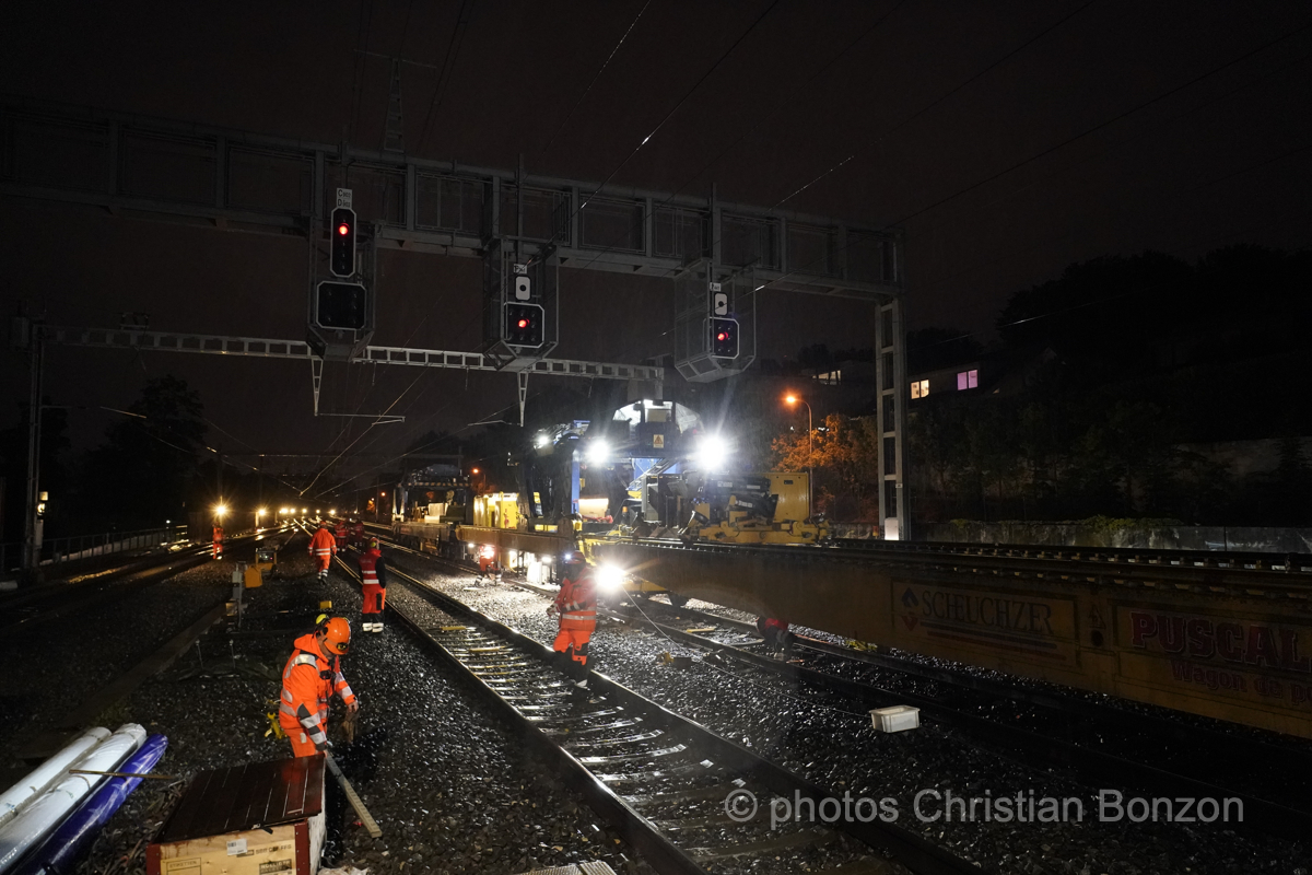 Chambesy , changement des voies ferree, le 2 Mai 2024