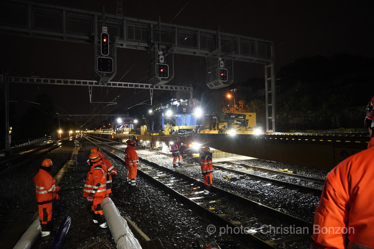 Chambesy , changement des voies ferree, le 2 Mai 2024