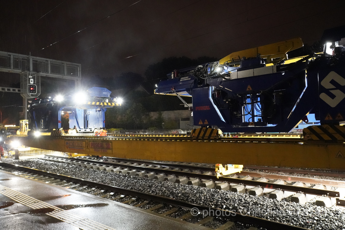 Chambesy , changement des voies ferree, le 2 Mai 2024