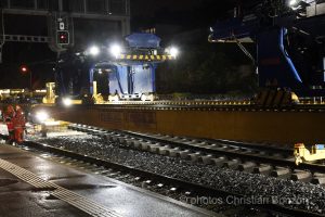 Chambesy , changement des voies ferree, le 2 Mai 2024