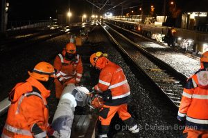 Chambesy , changement des voies ferree, le 2 Mai 2024