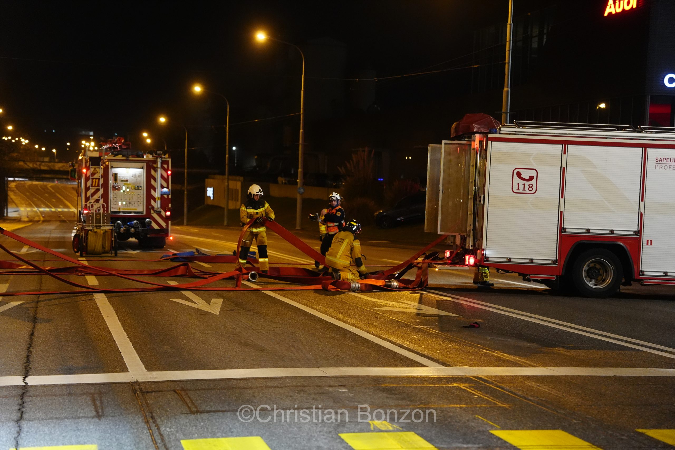 exercice de scurit  proximit des citernes de Vernier