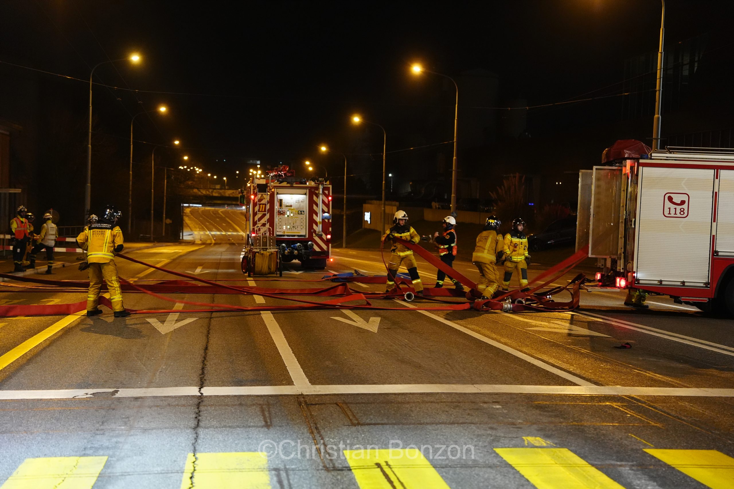 exercice de scurit  proximit des citernes de Vernier