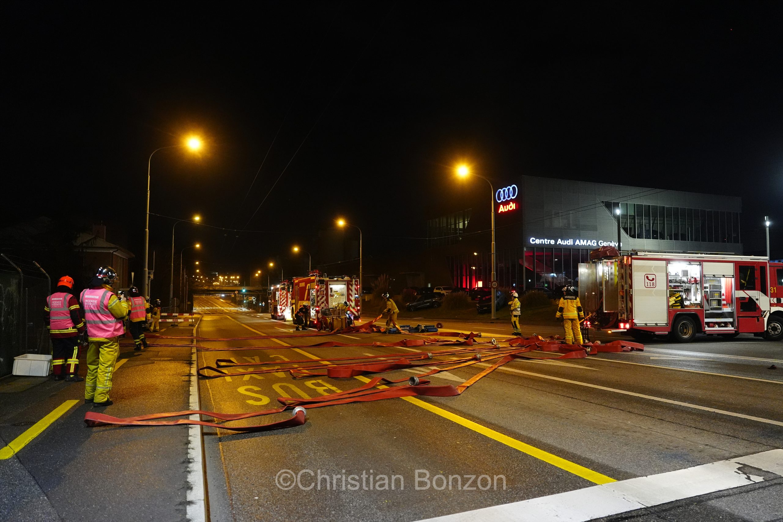 exercice de scurit  proximit des citernes de Vernier