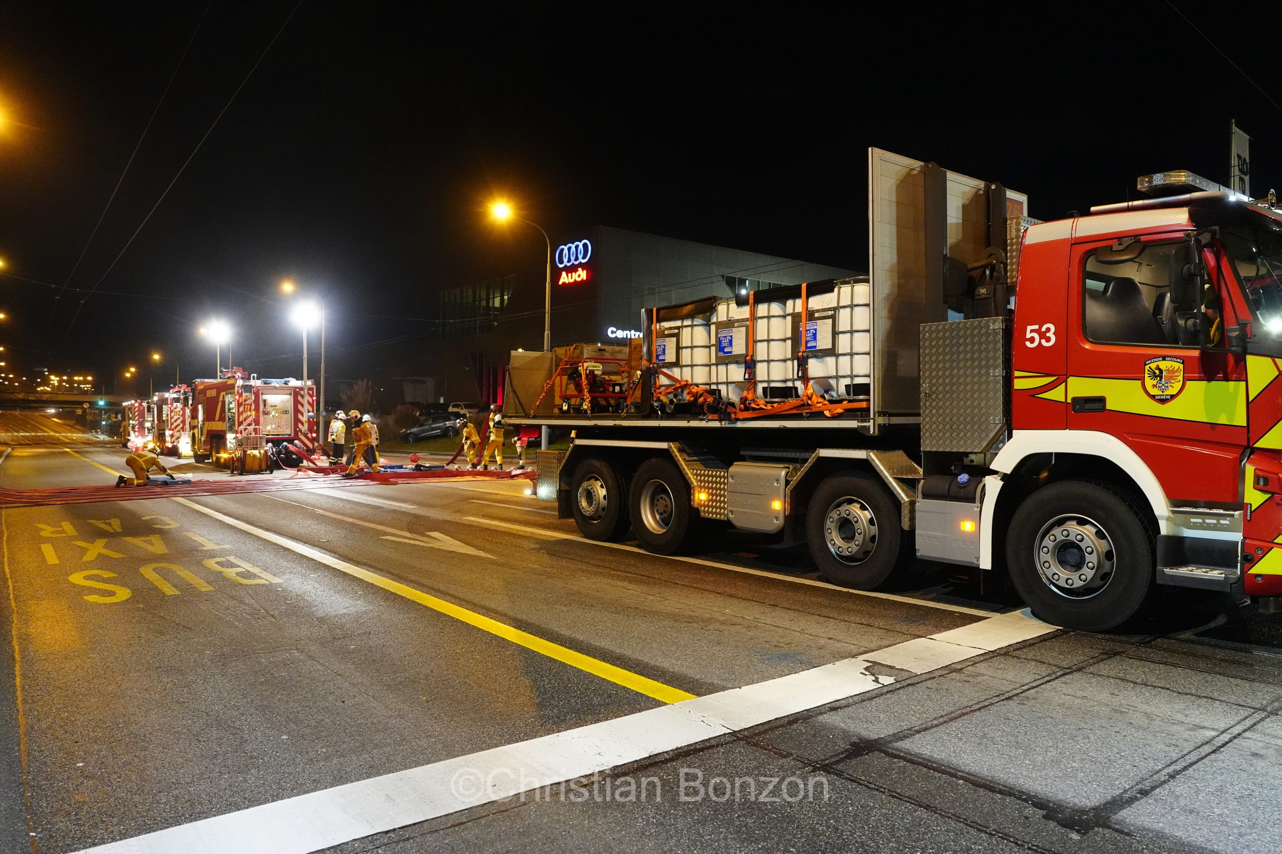 exercice de scurit  proximit des citernes de Vernier