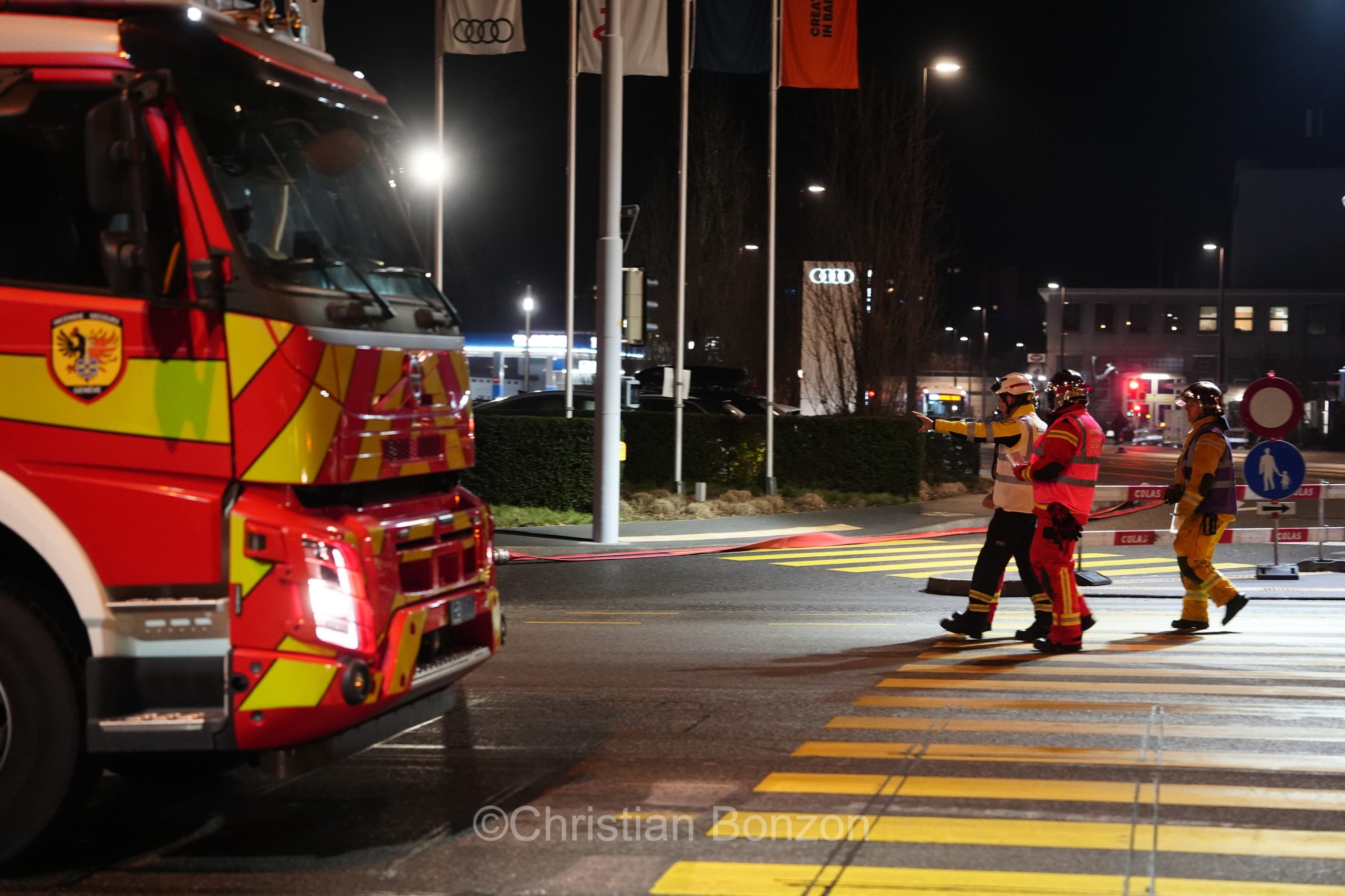 exercice de scurit  proximit des citernes de Vernier