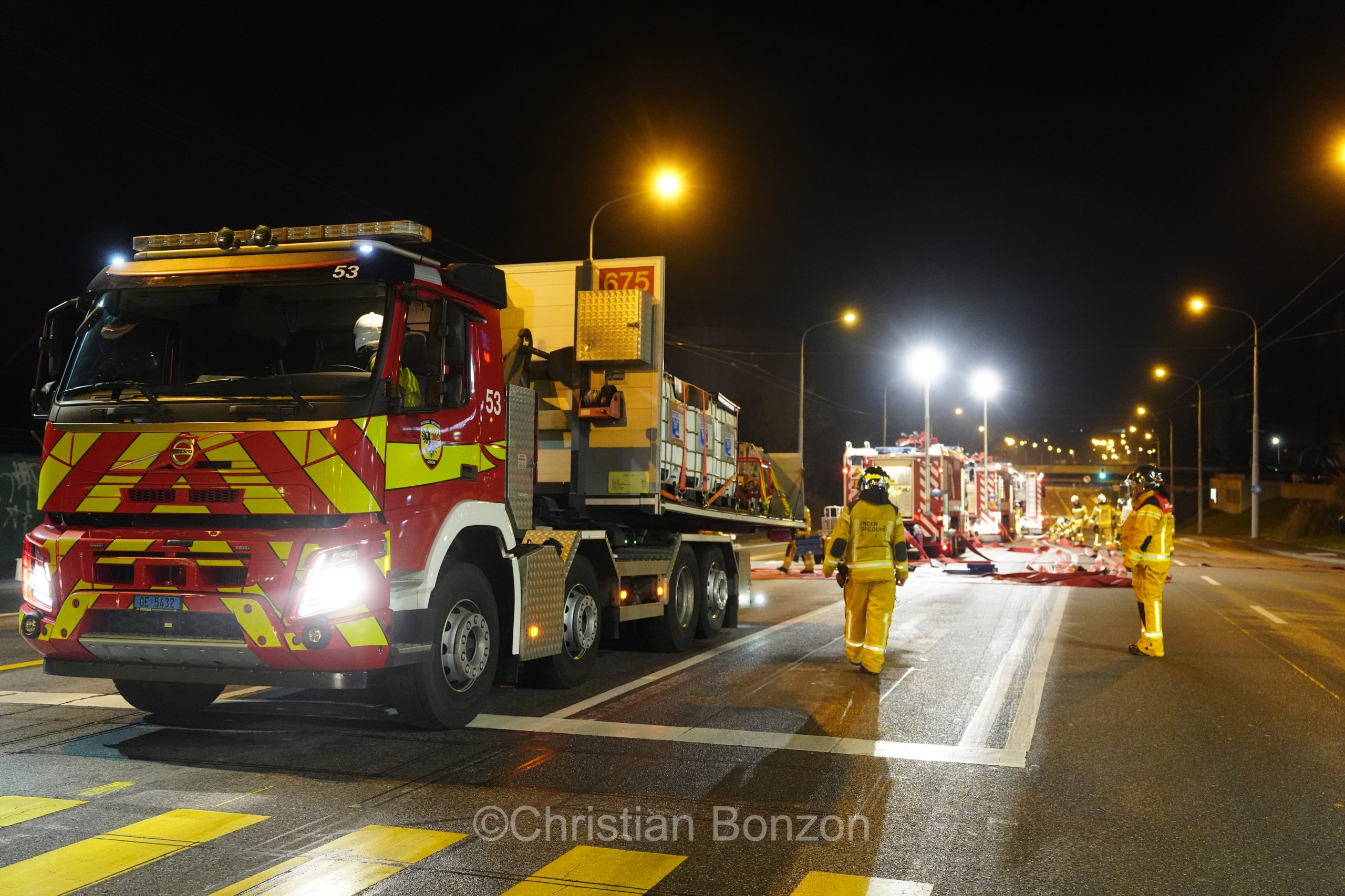 exercice de scurit  proximit des citernes de Vernier