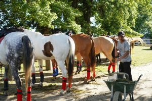 Meghan, duchessGeneva Polo Club e de Sussex, change avec des enfants et leurs parents lors de lÕiÇ Walk the Talk Ð The Health for All Challenge È  lÕoccasion des 75 ans de lÕOMS. nauguration du Ç Lost Screen Memorial È, une installation rendant hommage aux jeunes victimes des violences en ligne