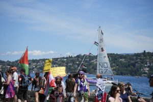 La manifestation No G7 14 juin Geneve