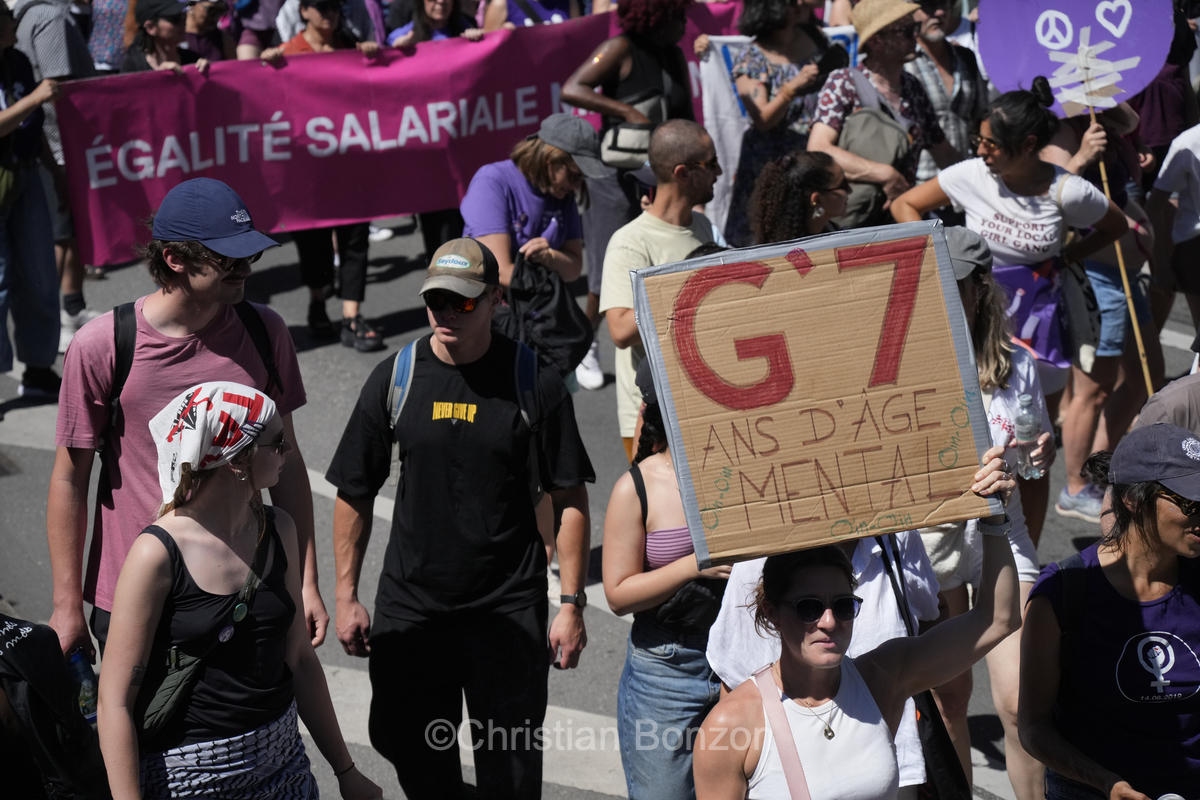 La manifestation No G7 14 juin Geneve