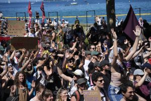 La manifestation No G7 14 juin Geneve