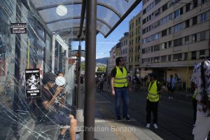 La manifestation No G7 14 juin Geneve