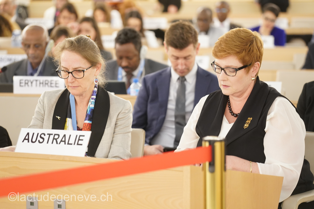 40th session of the United Nations Human Rights Council, 25nfebruary 2019  Marise Payne, Minister for Foreign Affairs of Australia. Photo: Christian Bonzon
