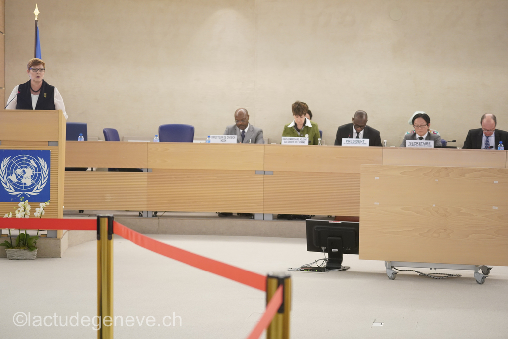 40th session of the United Nations Human Rights Council, 25nfebruary 2019  Marise Payne, Minister for Foreign Affairs of Australia. Photo: Christian Bonzon