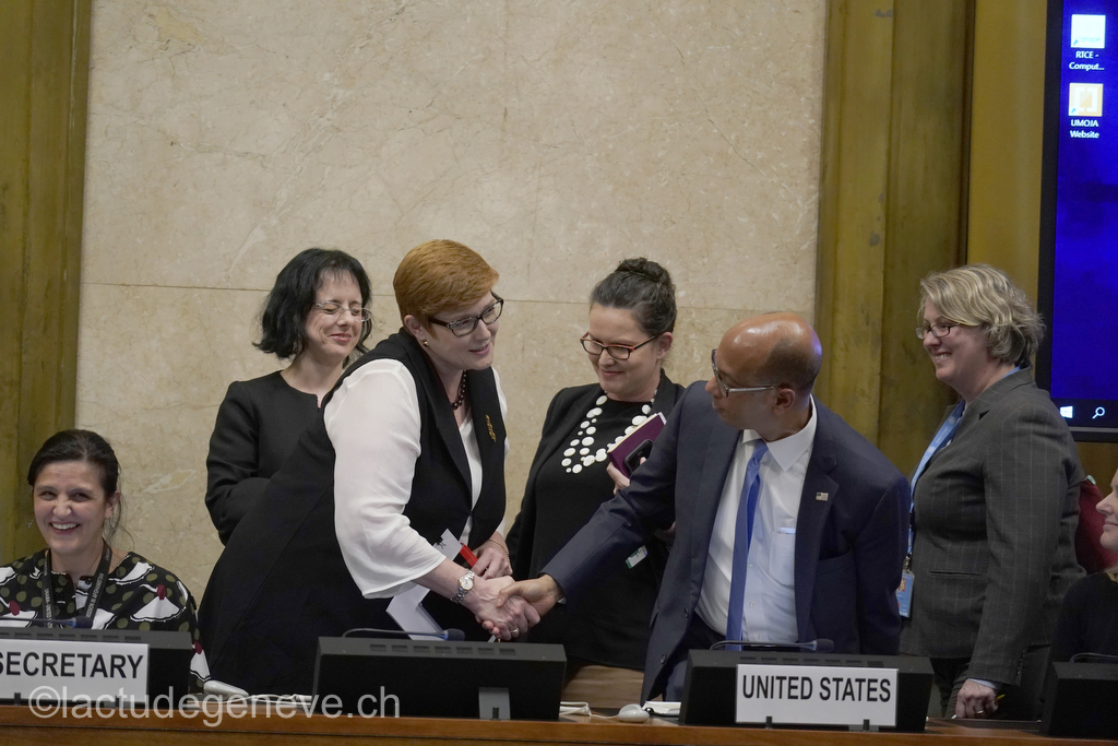40th session of the United Nations Human Rights Council, 25nfebruary 2019  Marise Payne, Minister for Foreign Affairs of Australia. Photo: Christian Bonzon