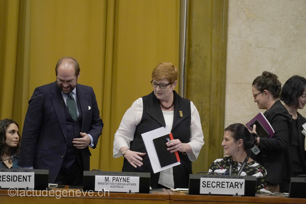 40th session of the United Nations Human Rights Council, 25nfebruary 2019  Marise Payne, Minister for Foreign Affairs of Australia. Photo: Christian Bonzon