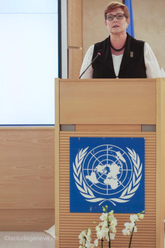 40th session of the United Nations Human Rights Council, 25nfebruary 2019  Marise Payne, Minister for Foreign Affairs of Australia. Photo: Christian Bonzon