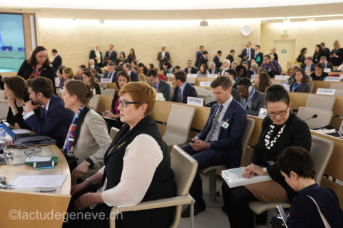 40th session of the United Nations Human Rights Council, 25nfebruary 2019  Marise Payne, Minister for Foreign Affairs of Australia. Photo: Christian Bonzon